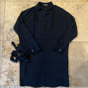 Vince black silk dress  with pockets and belt size XS / S